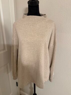 Lou & Grey Light Cream Funnel Neck Sweater